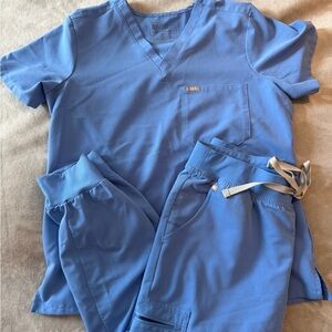 Figs ceil Blue Scrub Set
